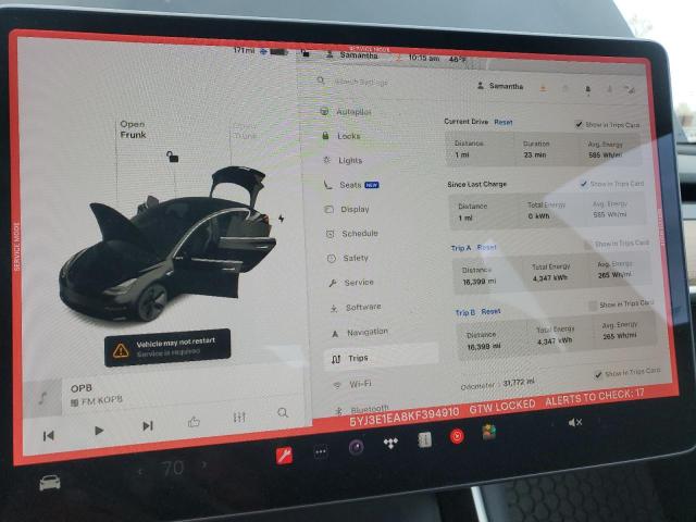 2019 TESLA MODEL 3 - 5YJ3E1EA8KF394910