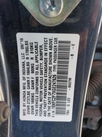 2016 HONDA CIVIC EX - 19XFC2F7XGE247626