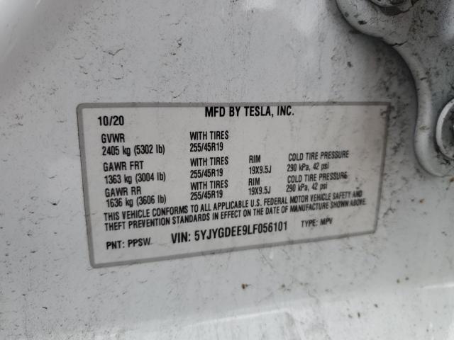 2020 TESLA MODEL Y - 5YJYGDEE9LF056101