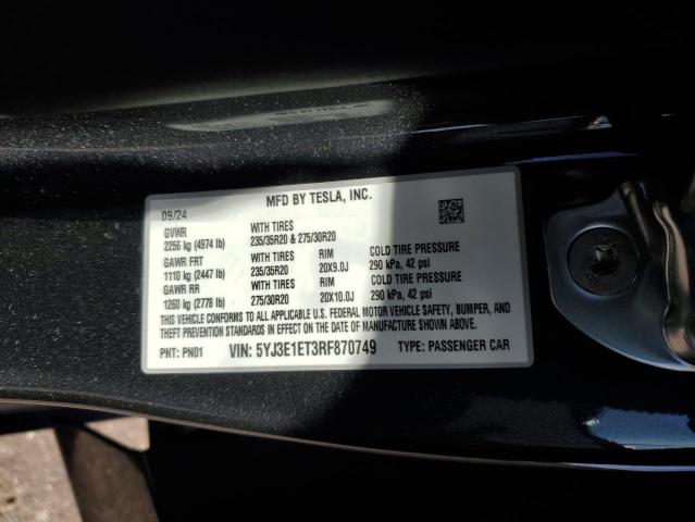 2024 TESLA MODEL 3 - 5YJ3E1ET3RF870749