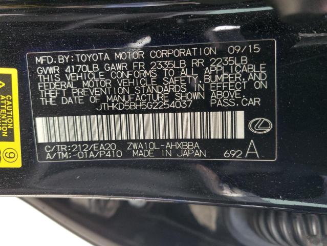 2016 LEXUS CT 200 JTHKD5BH5G2254037