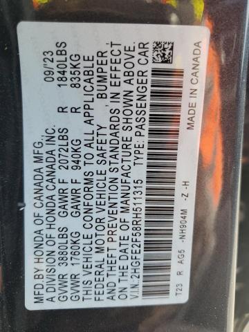 2024 HONDA CIVIC SPOR - 2HGFE2F58RH511315