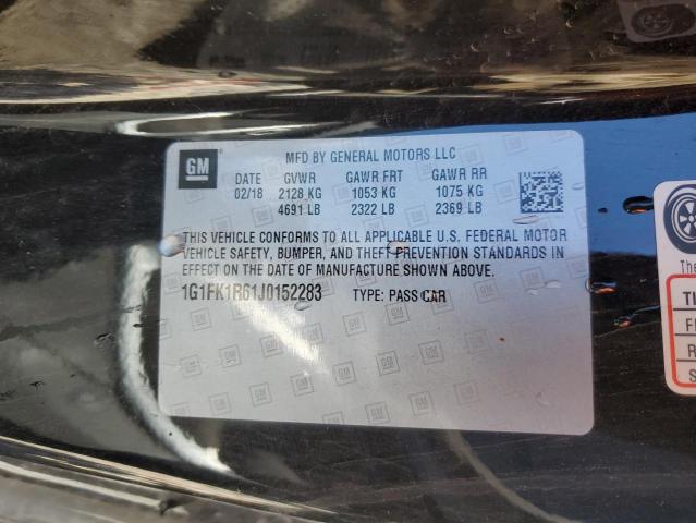 2018 CHEVROLET CAMARO ZL1 1G1FK1R61J0152283