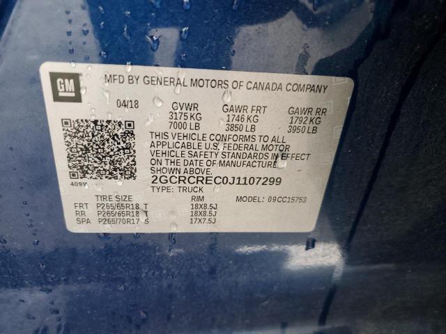 2018 CHEVROLET SILVERADO - 2GCRCREC0J1107299