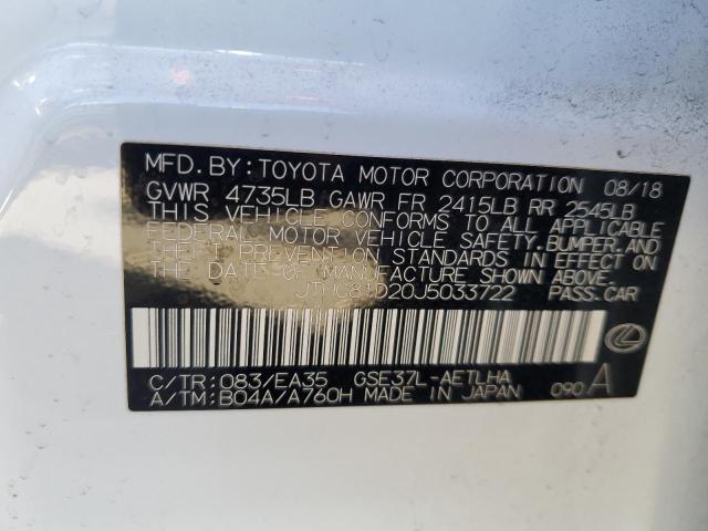2018 LEXUS IS 300 - JTHC81D20J5033722