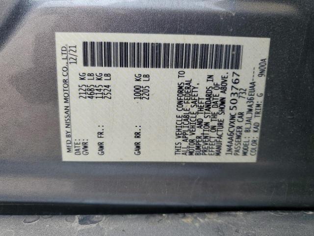 2022 NISSAN MAXIMA SV - 1N4AA6CVXNC503767