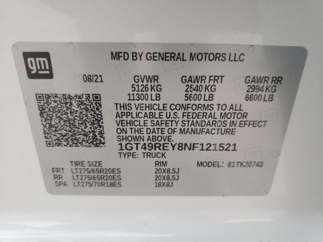 2022 GMC SIERRA K25 - 1GT49REY8NF121521