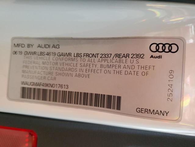 2019 AUDI A4 PREMIUM - WAUGMAF49KN017613