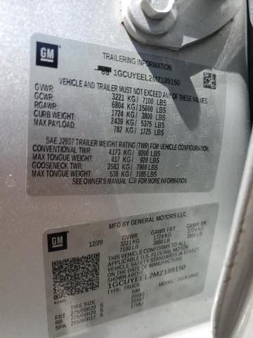 2021 CHEVROLET SILVERADO - 1GCUYEEL2MZ189150