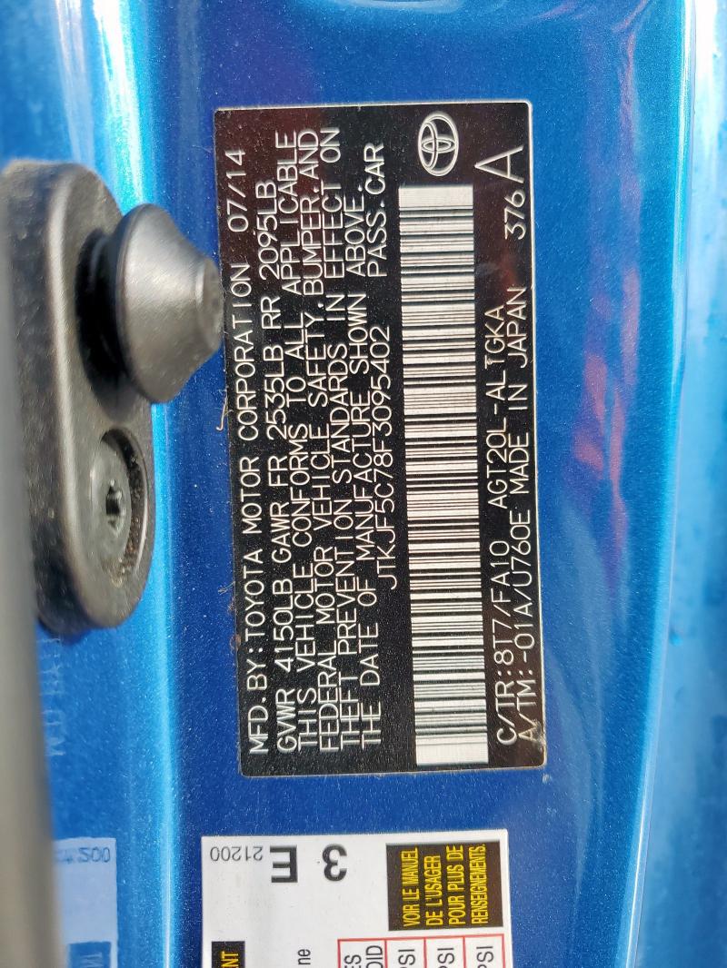 2015 TOYOTA SCION TC - JTKJF5C78F3095402