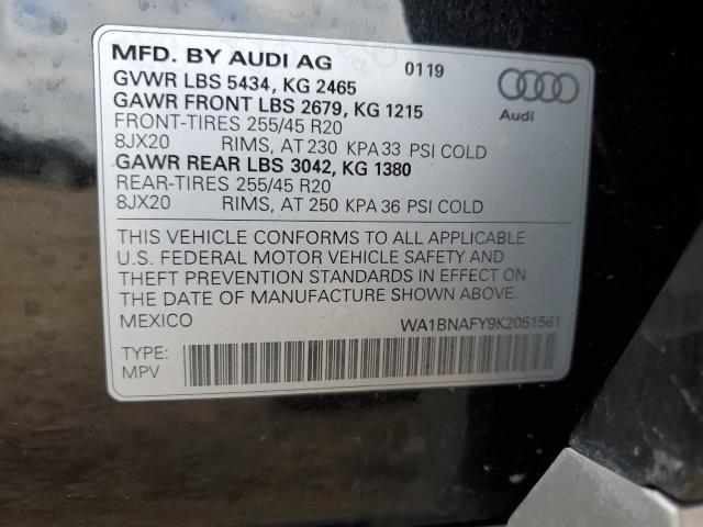 2019 AUDI Q5 PREMIUM WA1BNAFY9K2051561