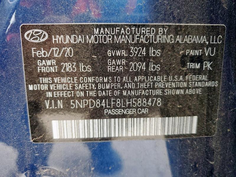 2020 HYUNDAI ELANTRA SE - 5NPD84LF8LH588478