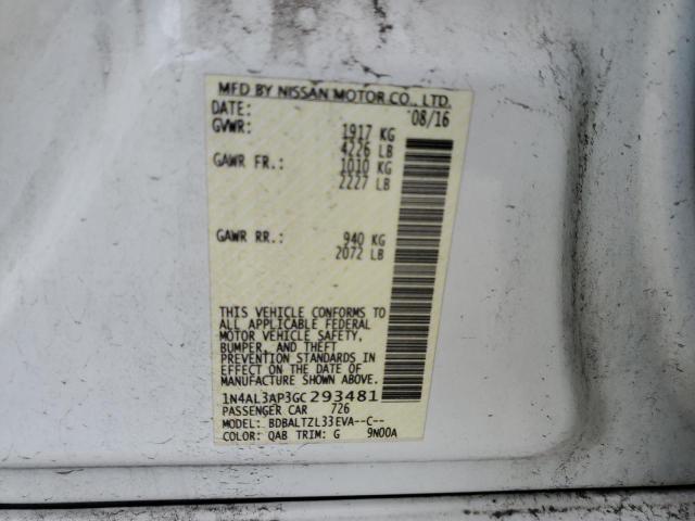 2016 NISSAN ALTIMA 2.5 - 1N4AL3AP3GC293481