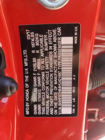 2017 HONDA CIVIC EX - SHHFK7H64HU421687