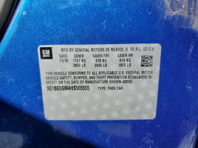 2017 CHEVROLET CRUZE LT - 3G1BE6SM4HS565555
