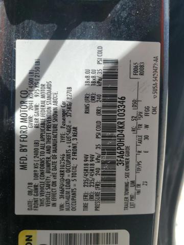2019 FORD FUSION SE - 3FA6P0HD4KR103346