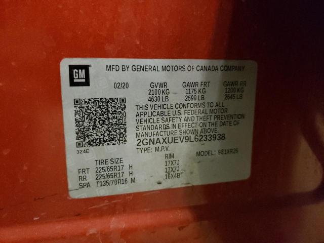 2020 CHEVROLET EQUINOX LT - 2GNAXUEV9L6233938