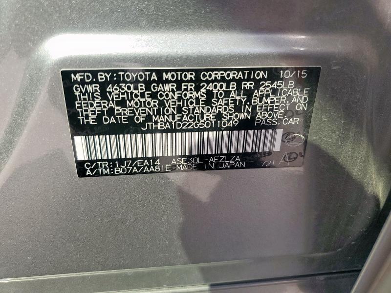 2016 LEXUS IS 200T - JTHBA1D22G5011049