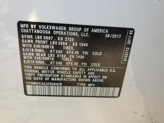 2018 VOLKSWAGEN ATLAS SEL - 1V2MR2CA2JC526426