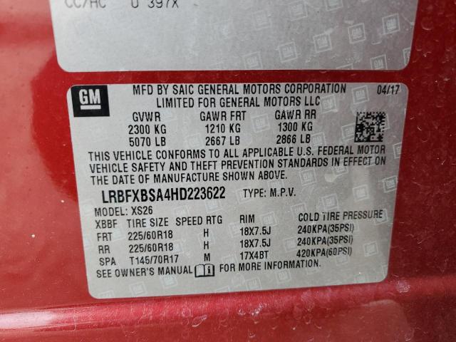 2017 BUICK ENVISION E - LRBFXBSA4HD223622
