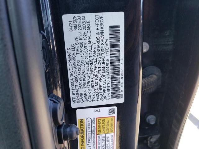 2021 HONDA PILOT SE 5FNYF6H20MB073919