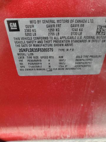 2015 CHEVROLET EQUINOX LT - 2GNFLDE35F6389379
