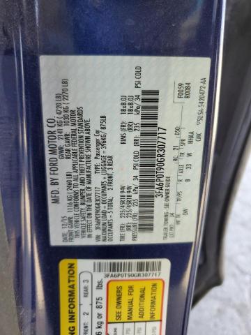 2016 FORD FUSION 4D 3FA6P0T90GR307717