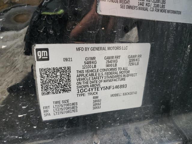 1GC4YTEY5NF146893 2022 CHEVROLET ALL Models