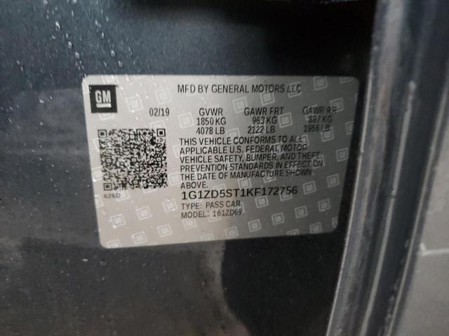 2019 CHEVROLET MALIBU LT - 1G1ZD5ST1KF172756