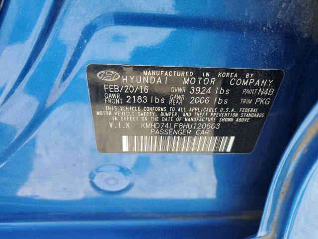 2017 HYUNDAI ELANTRA SE KMHD74LF8HU120603