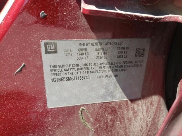 2018 CHEVROLET CRUZE LT - 1G1BE5SM6J7155743