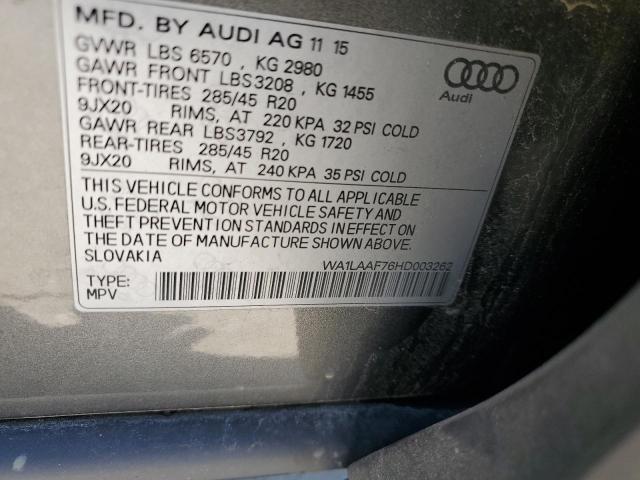 2017 AUDI Q7 PREMIUM - WA1LAAF76HD003262