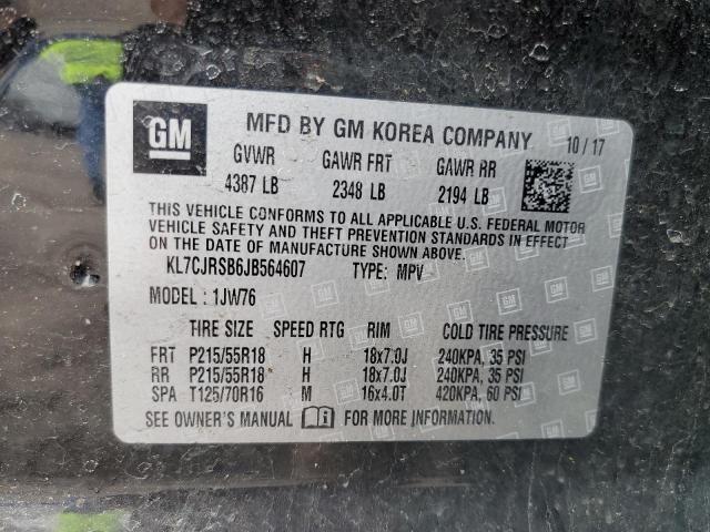 2018 CHEVROLET TRAX PREMI KL7CJRSB6JB564607