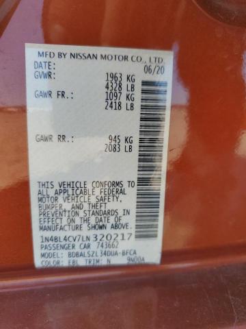 2020 NISSAN ALTIMA SR - 1N4BL4CV7LN320217