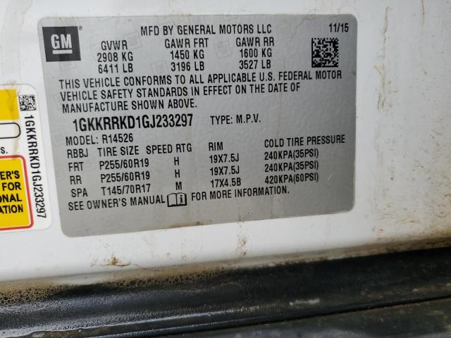 2016 GMC ACADIA SLT 1GKKRRKD1GJ233297