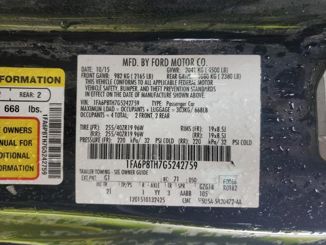 2016 FORD MUSTANG - 1FA6P8TH7G5242759