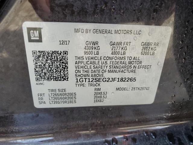 2018 GMC SIERRA K25 1GT12SEG2JF182265