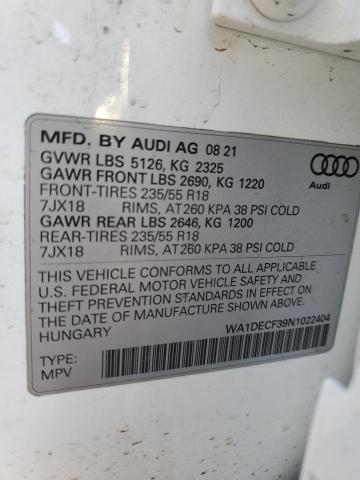 2022 AUDI Q3 PREMIUM - WA1DECF39N1022404
