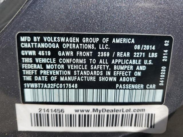 2015 VOLKSWAGEN PASSAT SE - 1VWBT7A32FC017548