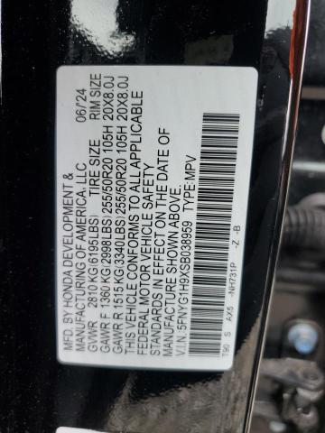2025 HONDA PILOT BLAC 5FNYG1H9XSB038959