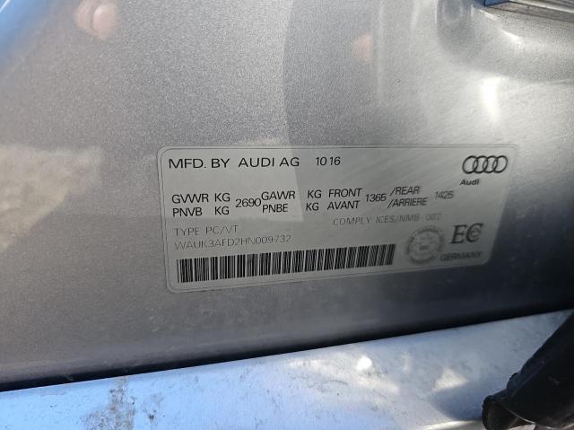 2017 AUDI A8 QUATTRO WAUK3AFD2HN009732