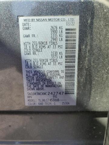 2022 NISSAN PATHFINDER - 5N1DR3BCXNC242747