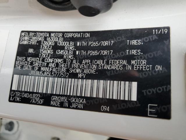2020 TOYOTA 4RUNNER SR - JTEBU5JR5L5777512