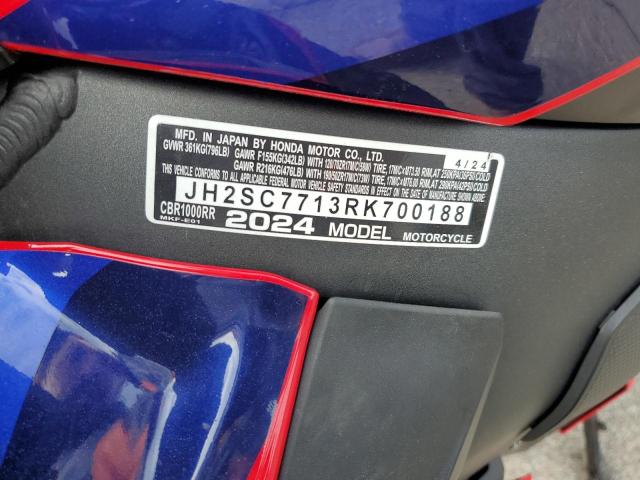 2024 HONDA CBR1000 RR - JH2SC7713RK700188