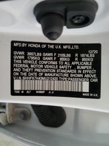 2021 HONDA CIVIC SPOR - SHHFK7H43MU212420