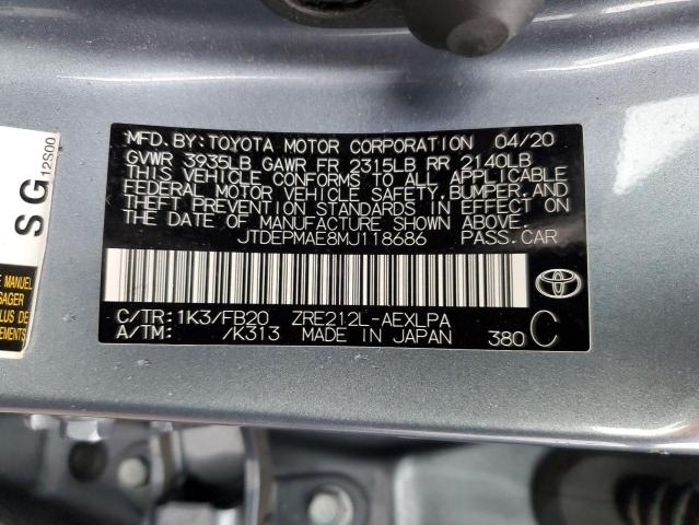 2021 TOYOTA COROLLA LE - JTDEPMAE8MJ118686