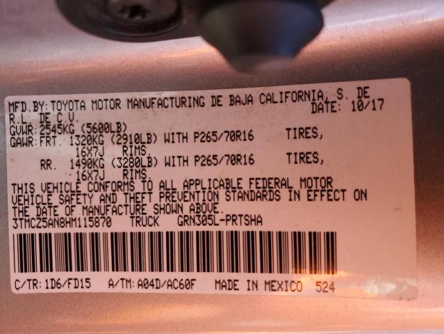 2017 TOYOTA TACOMA DOU - 3TMCZ5AN8HM115870