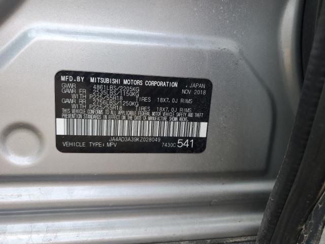 2019 MITSUBISHI OUTLANDER - JA4AD3A39KZ028049