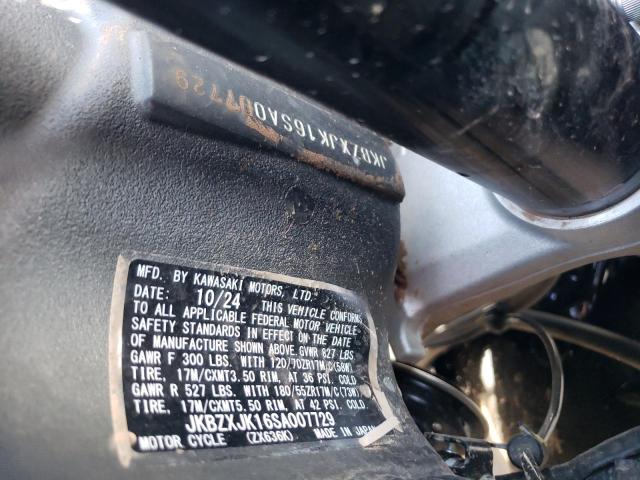 2025 KAWASAKI ZX636 K - JKBZXJK16SA007729