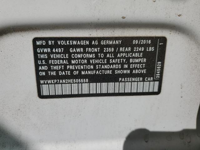 2017 VOLKSWAGEN CC SPORT - WVWKP7AN2HE505558
